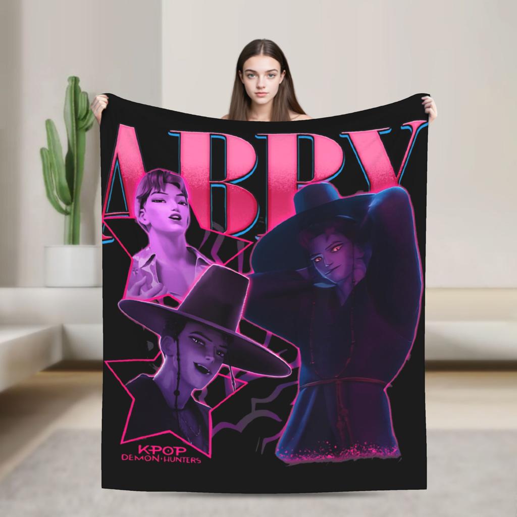 Baby Saja KPop Demon Hunters Saja Boys Blanket Warm Funny Plush Bedding Throws For Child Couch Chair Flannel Bedspread Bed Cover