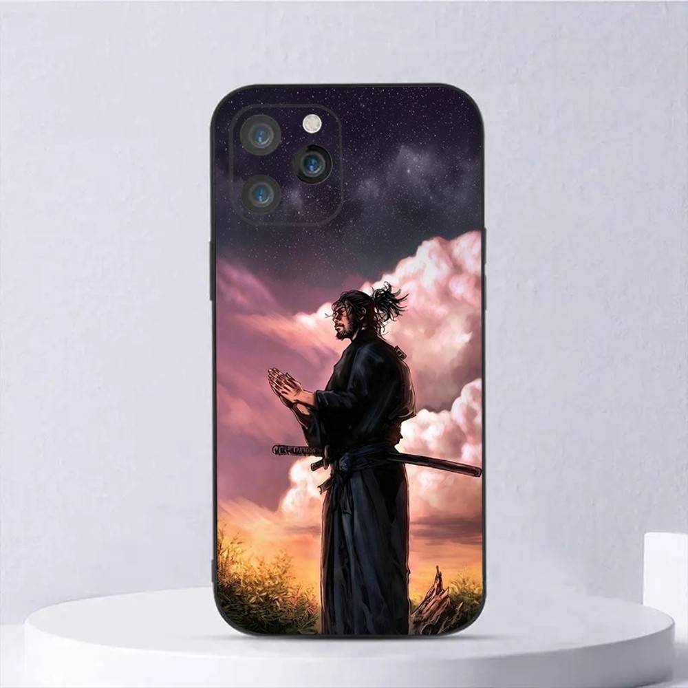 V-Vagabond Manga Phone Case For iPhone 16,15,14,13,12,11,Plus,Pro Max,XS,X,E,SE,Mini Soft Silicone Black Cover
