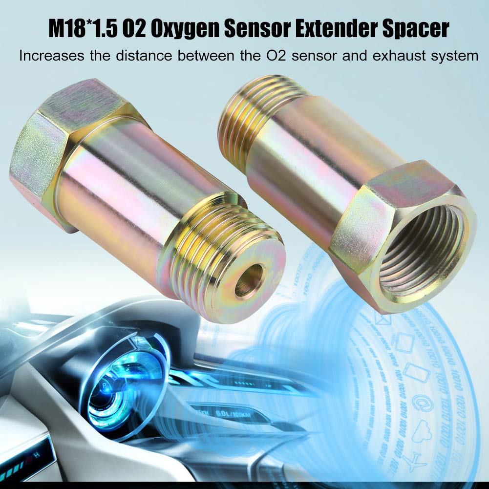 2pcs 45mm M18*1.5 O2 Oxygen Sensor Extender O2 Sensor Extension Spacer,Oxygen Sensor Adapter Oxygen Sensor Spacer Extension Spacer Adapter Plug