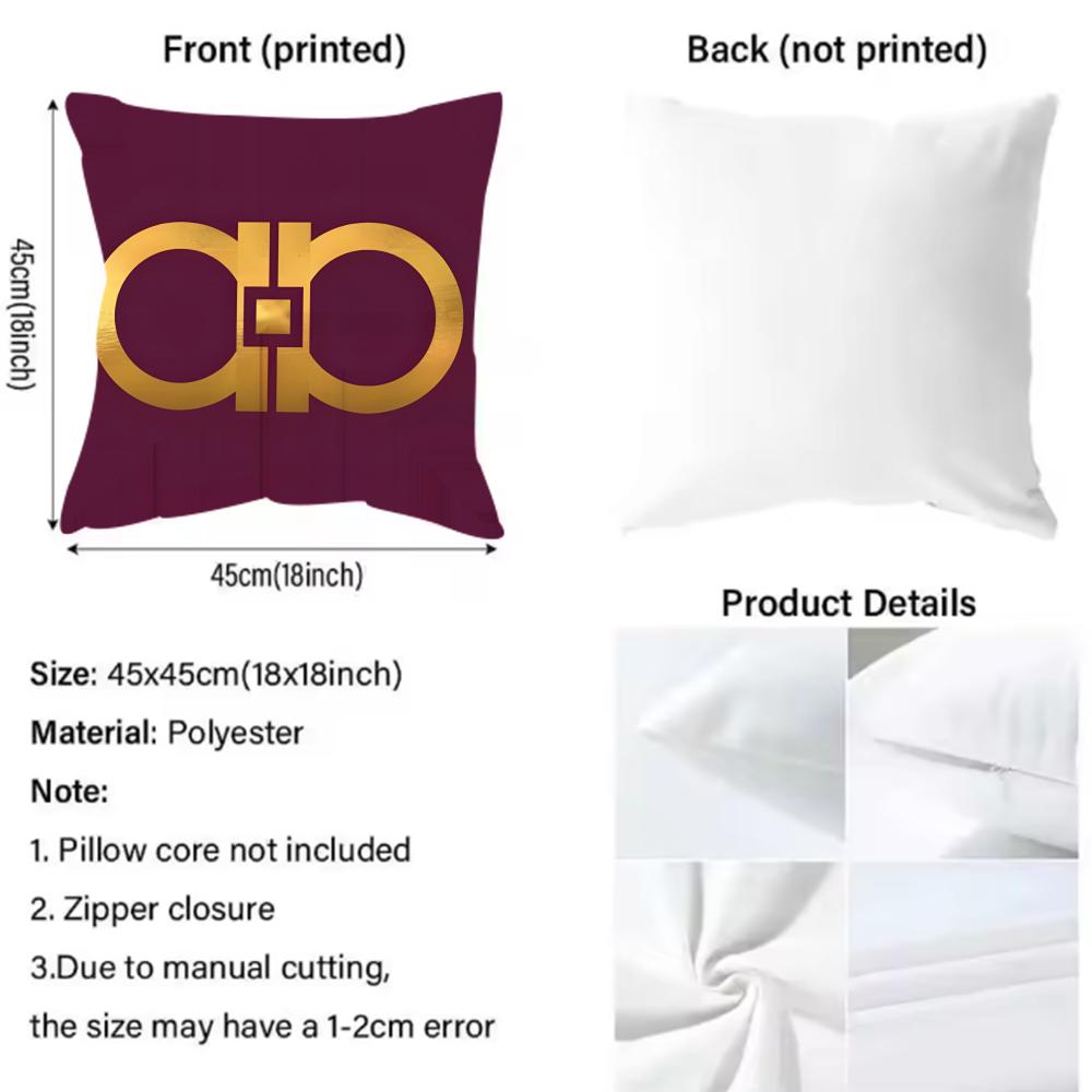 Fashion F-FerragamoS Cushion Cover Pattern Printed Pillowcase for Living Room Sofa Cushion Cover & Bedroom Decor