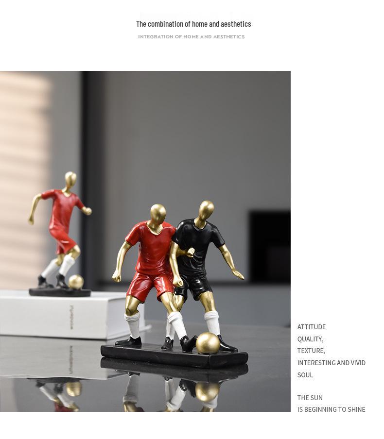 Elegant Mini Football Player Figurine for Home Decor
