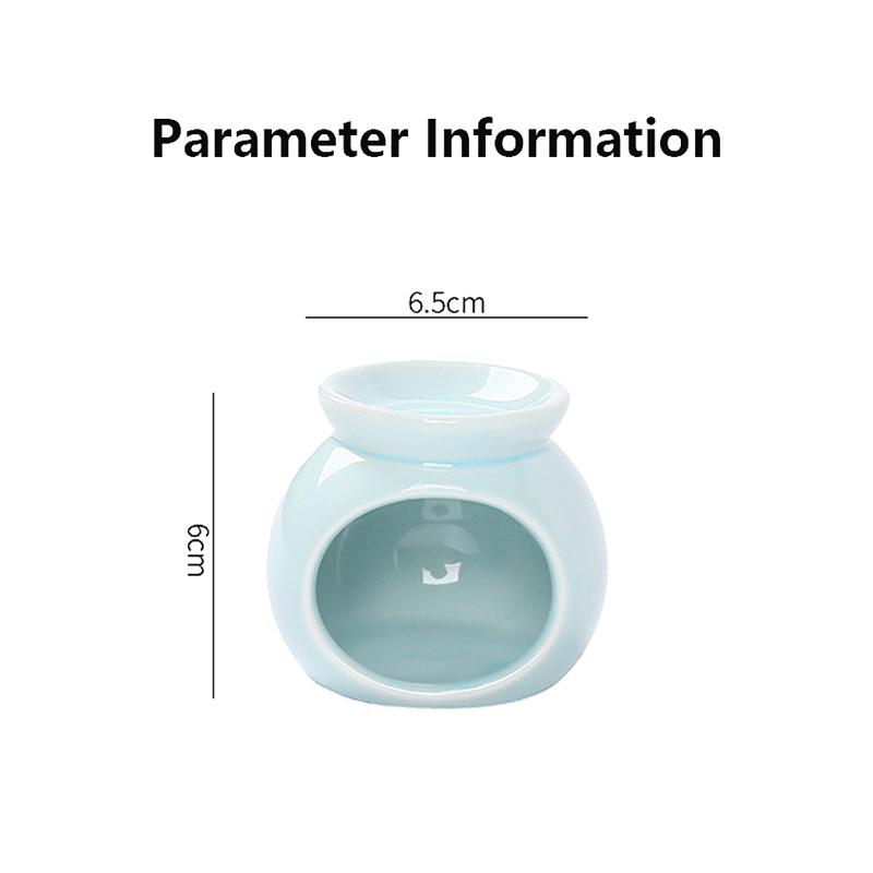Porcelain Aroma Burner Essential Oil Furance Mini Candle Holder Solid Color Ceramic Crafts Fragrance Item Living Room Home Decor