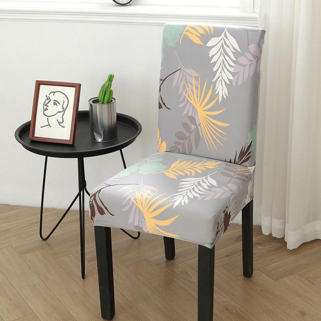 Spandex Chair Covers Printed Dining Room Stretch Seat Cover Chair Protective Case For Restaurant Banquet Kitchen Hotel