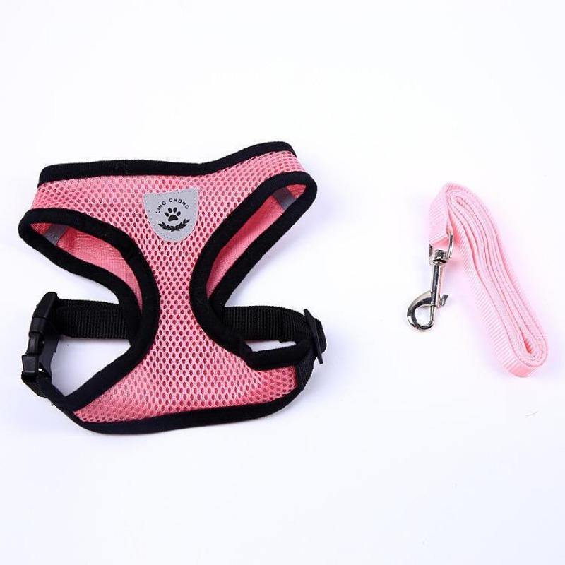 Imbracatura per cani morbida e traspirante Imbracatura per gilet in rete di poliestere per guinzaglio per cinghia refettore per cani e gatti