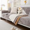 Leaf Jacquard Sofa Mat Thicken Plush L Shape Sofas Cover Living Room Non-Slip Dustproof Solid Color Couch Cover Home Decorate
