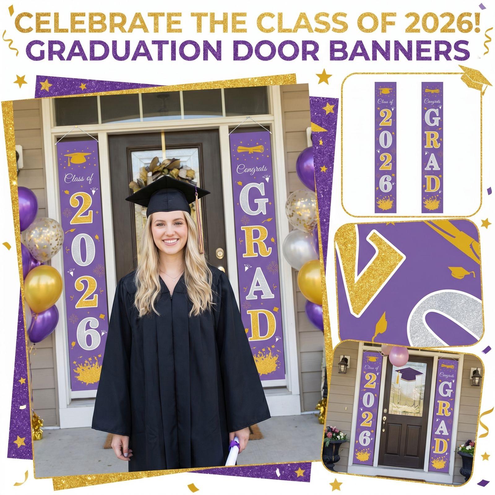 

Graduation Class Decoration Door Flag Hanging Flag Graduation Party Decoration Supplies one size