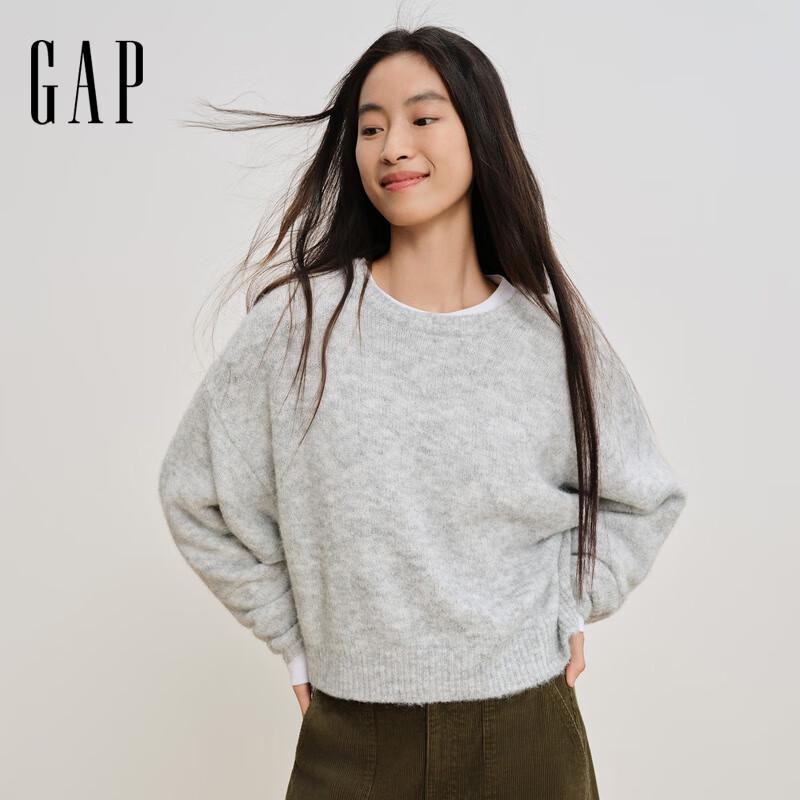 

Gap Women s 2025 Winter Loose Micro Lantern Sleeve Crew Neck Knit Top S