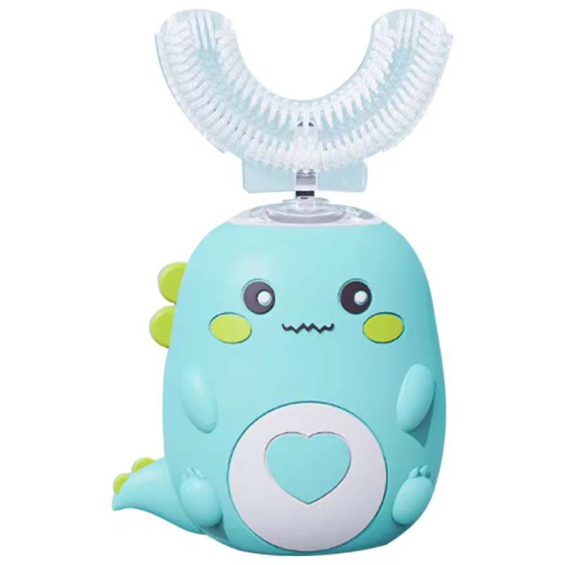 Children's Degrees Smart Sonic Electric Toothbrush Automatic Rechargeable Soft Bristles Cartoon U-Shaped 360 Design