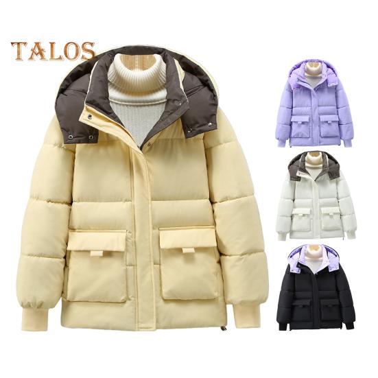 Зимнее пуховое пальто с капюшоном — фото 11