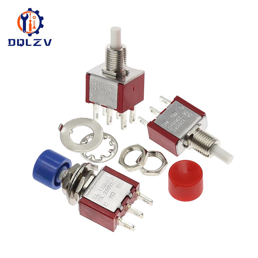 High Quality 6mm 3/6Pin 2 Position Mini Momentary Automatic return Push Button Switchl ON OFF 5A125V/2A250V Toggle Switch