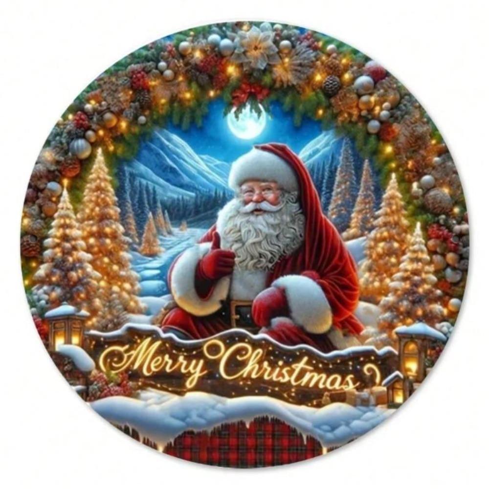 Vintage Metall Blechschild Weihnachtsmann Wandkunst Heimküchen Dekoration Rustikales Bauernhaus Geschenk