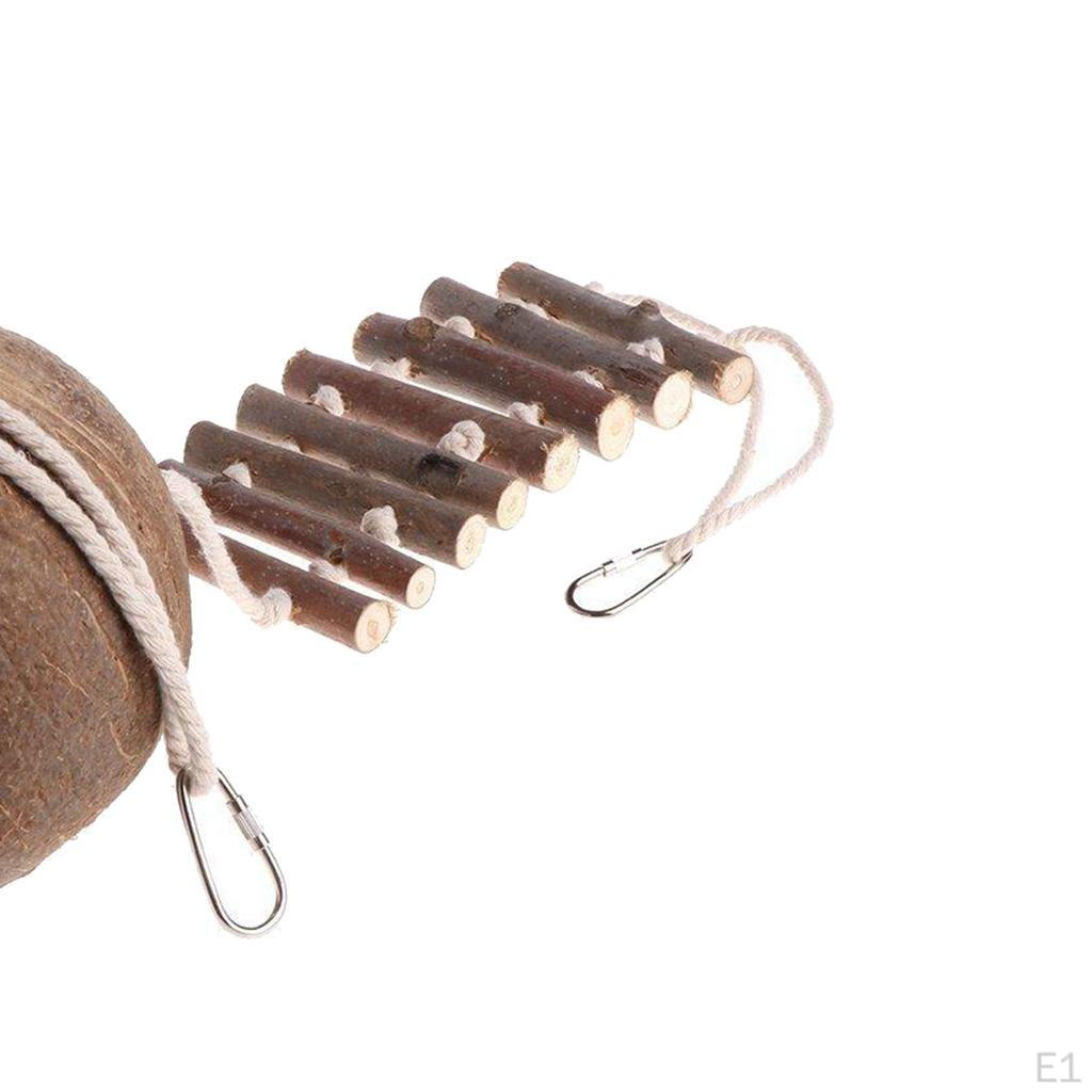 Coconut Bird House, with Hanging Rope and Ladder, Easy To Indoor Outdoor
