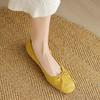 Krazing Pot Suede Fashion Spring Size 42 41 Low Heels Women Round Toe Shoes Ballet Dance Butterfly-knot Shallow Pumps