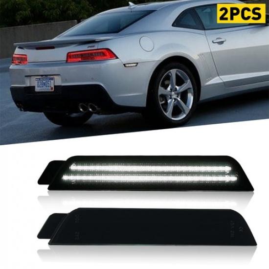2x Car Smoked Rear Fender Led White Side Marker Light For Chevrolet 10-15 Camaro