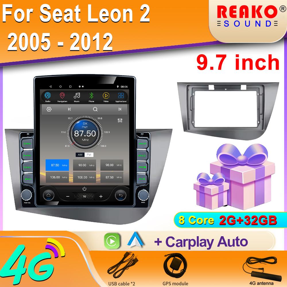 

9,7-дюймовый вертикальный экран Tesla Android автомобильное радио для Seat Leon 2 2005 - 2012 GPS-навигация мультимедийный плеер Carplay 2din 8 core 2GB+32GB