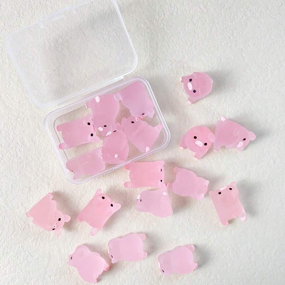 6/15/30/1Box Luminous Pig Design Glow In The Dark Creative Mini Pink Pig Miniature for Garden Landscape Home Decoration