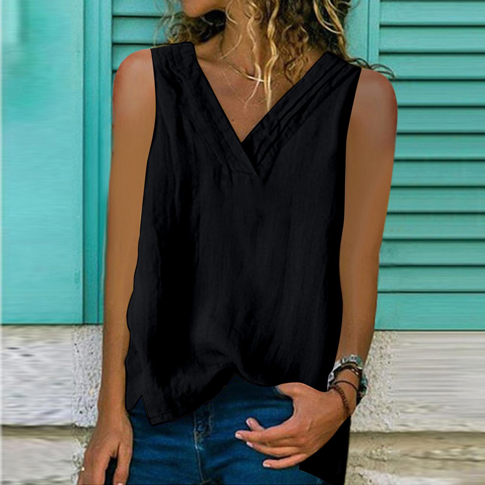 Женский цветной круглый вырез удобный короткий рукав универсальный свободный повседневный топ L чёрный