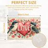 1pc/4pcs/6pcs Valentine's Day Heart Bird Placemats Suitable for Dining Table Decorations, Machine-Washable Rectangular