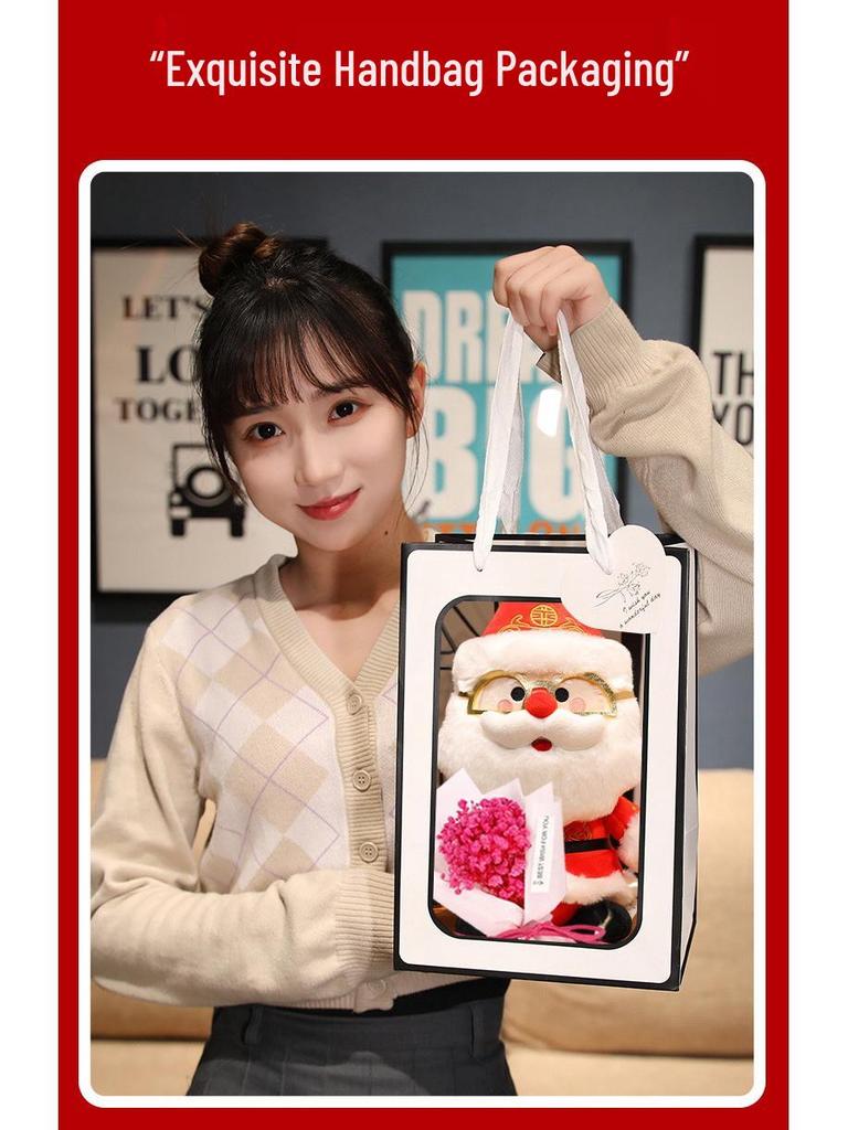 Santa Claus Plush Doll with Reindeer - Christmas Gift for Children