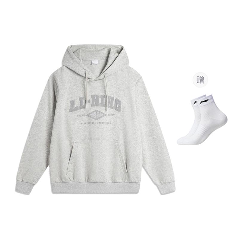 Li Ning Sports Life Collection Sweatshirt Men's New Light Mixed Yellow Heather Gray AWDU615-5