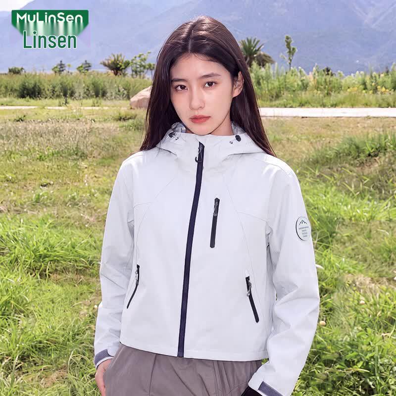 MULINSEN Women's Hooded Short Windbreaker Jacket