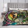 Z-Zeldas Green Hero Stained Glass Link Blankets Fleece Summer Air Conditioning  Multifunction Warm Throw Blanket for Home Quilt