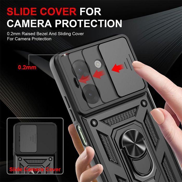 Coque de protection - E.F.CONNECTION - Pour Xiaomi Redmi A5 - Rigide - Antichoc - Avec anneau et protection caméra