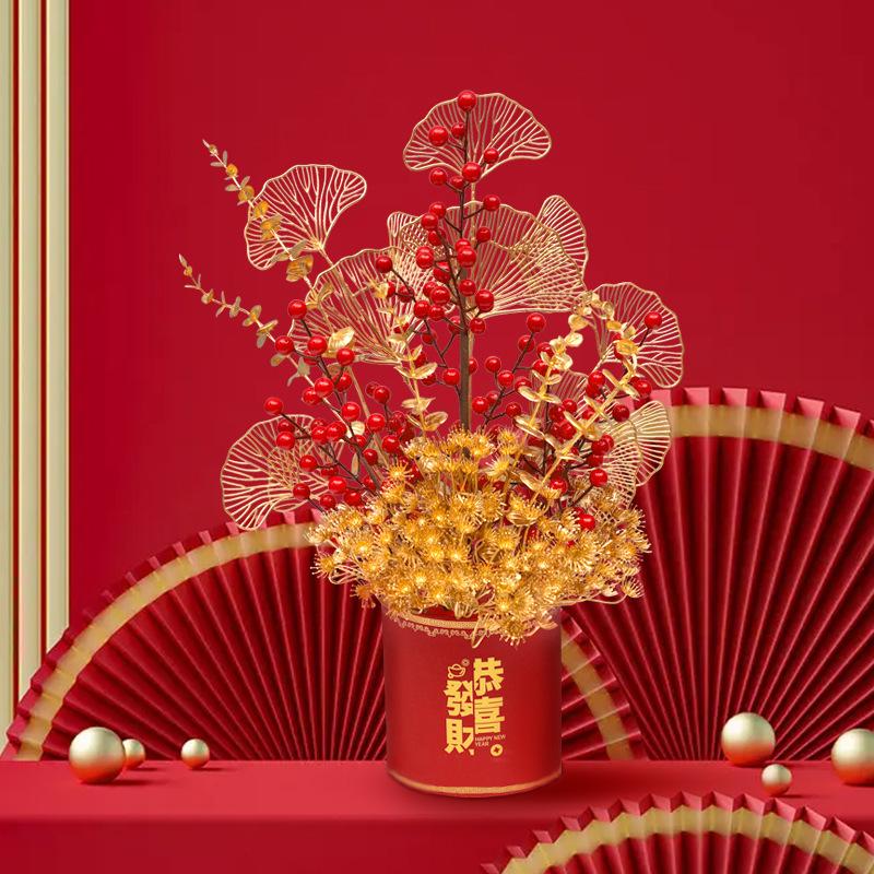 Simulation Hug Bucket Home Living Room TV Cabinet Decoration Fake Flower Simulation Rich Fruit Fortune Bucket
