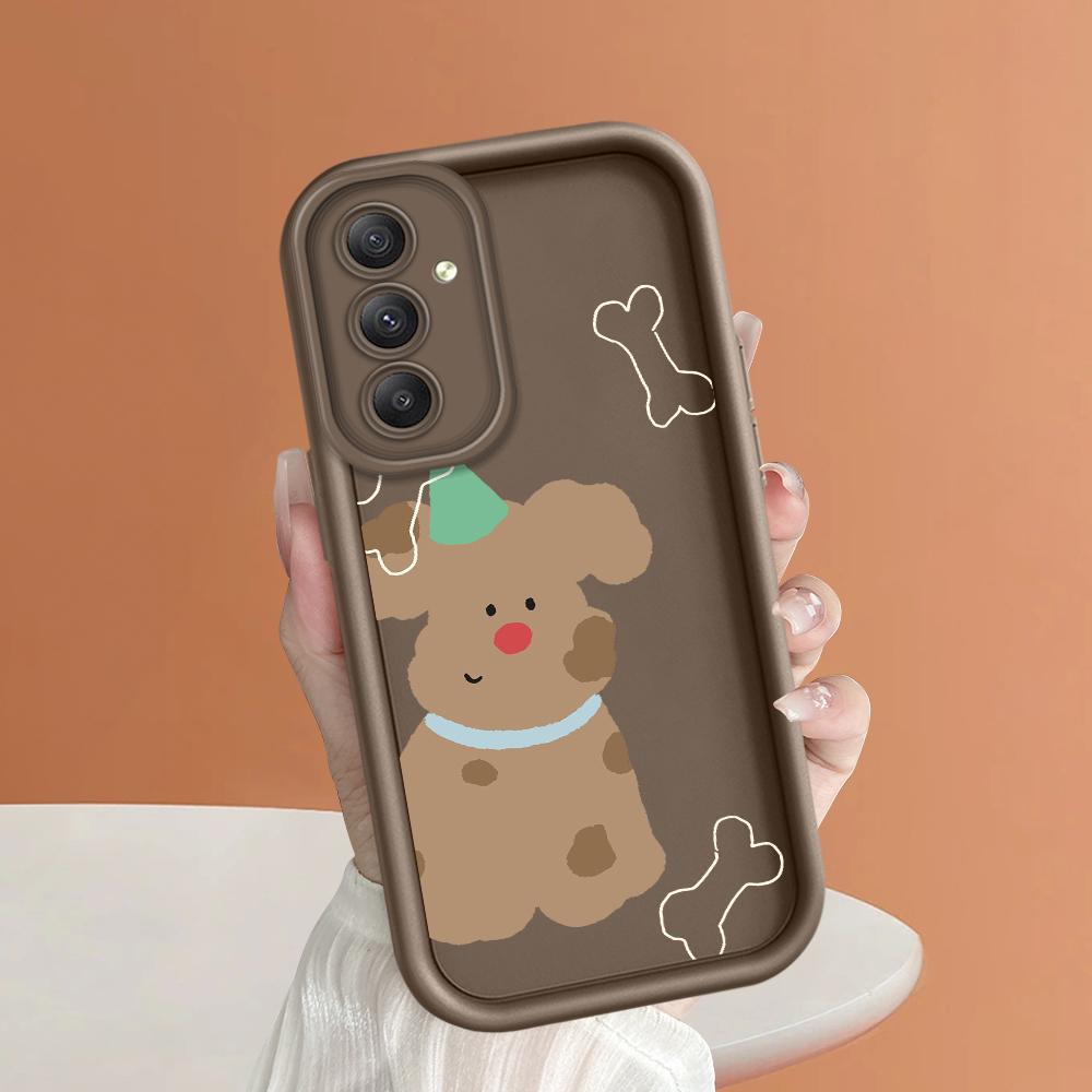 

Мягкий силиконовый квадратный чехол с рисунком лестницы для телефона, полное покрытие, противоударный защитный резиновый чехол для камеры для Samsung Samsung F15 5G коричневый