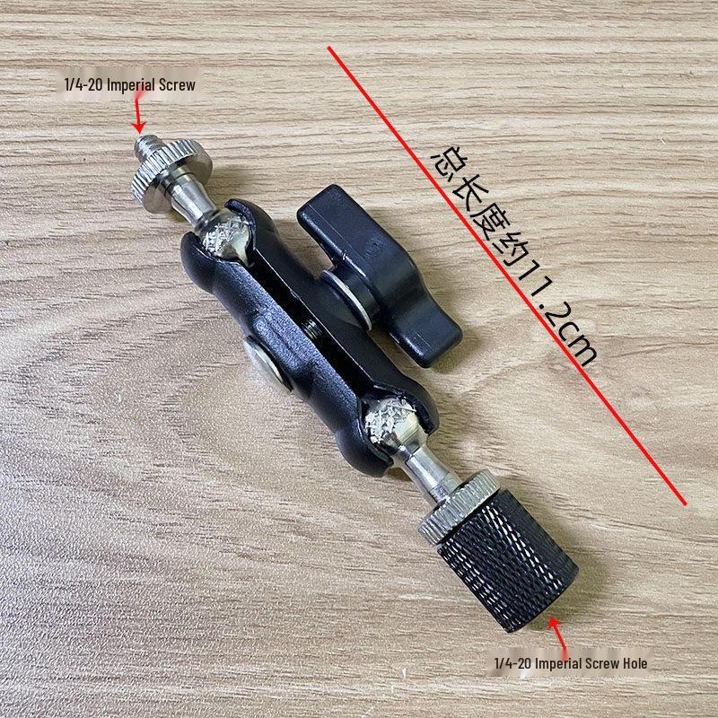 Kovový držák telefonu s kulovou hlavou a 1/4" šroubem pro fotografický stativ