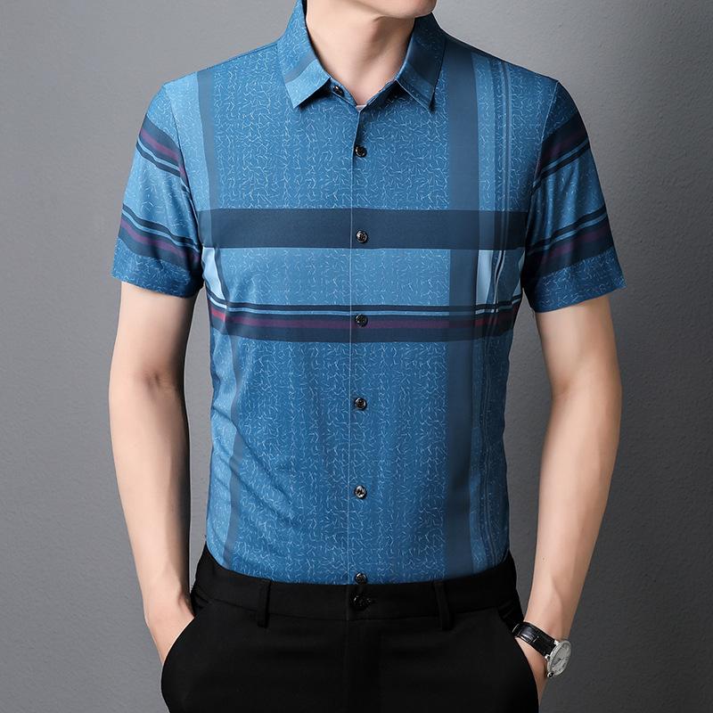 

Летняя рубашка для молодых и средних лет, деловая рубашка с короткими рукавами, мужская повседневная рубашка, кардиган XXXXL