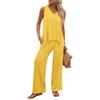 Women Sleeveless Tank Top and Wide Leg Pants Two Piece Set Casual Lounge Wear Travel Vacation Outfit Soft Fabric Relaxed Fit