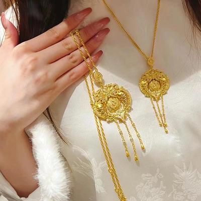 Zirkoon Dubbele Vis Speel Lotus Hanger Ketting Accessoires High-end Lichte Luxe Sleutelbeenketting Nieuwe Chinese Ketting Accessoires