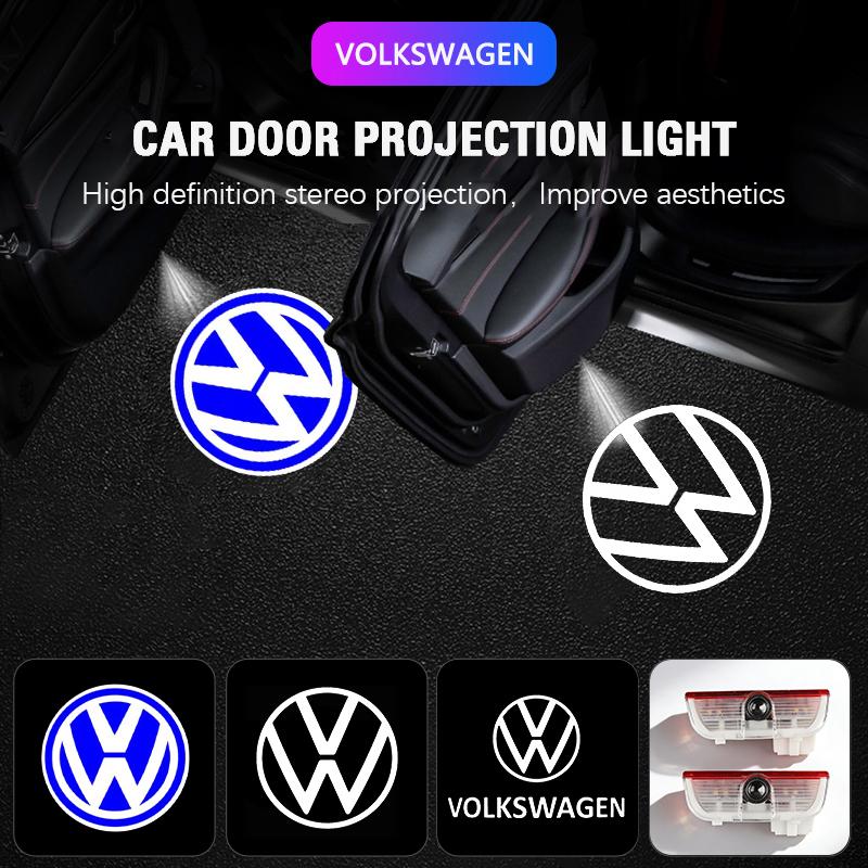 2026 Hot For Volkswagen VW 2pcs HD Led Welcome Light Car Door Projector Lamps For Volkswagen VW Polo Golf T5 Caddy T4 Touran GTI