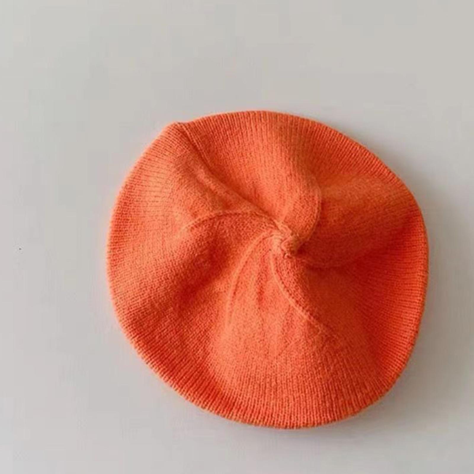

Knit Baby Beret Hat Vintage Winter Warm Beanie Cap for Infant Girls Boys Casual Toddler Artist Painter Caps Hat for Spring Fall помаранчевий