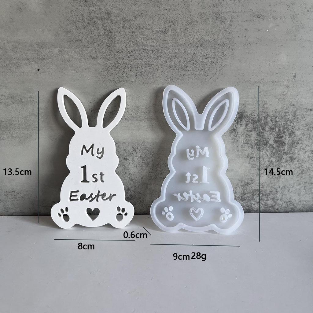 Bow Long-Eared Rabbit Aroma Candle Resin Silicone Mold Diy Small Rabbit Plaster Figurine Mold For Aromatherapy Diy Crafts