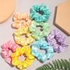 Shiny Satin Solid Color Hair Scrunchie: Korean Style Elastic Fashion Headwear Accessory.