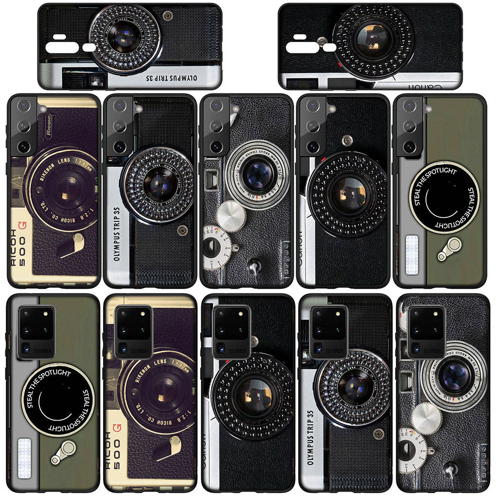 Phone Case for Samsung Galaxy S25 S24 S23 iPhone 16 15 Xiaomi Redmi Note 14 13 12 16E 11 Pro Max OPPO Moto Huawei Retro Camera Vintage Painting Cover