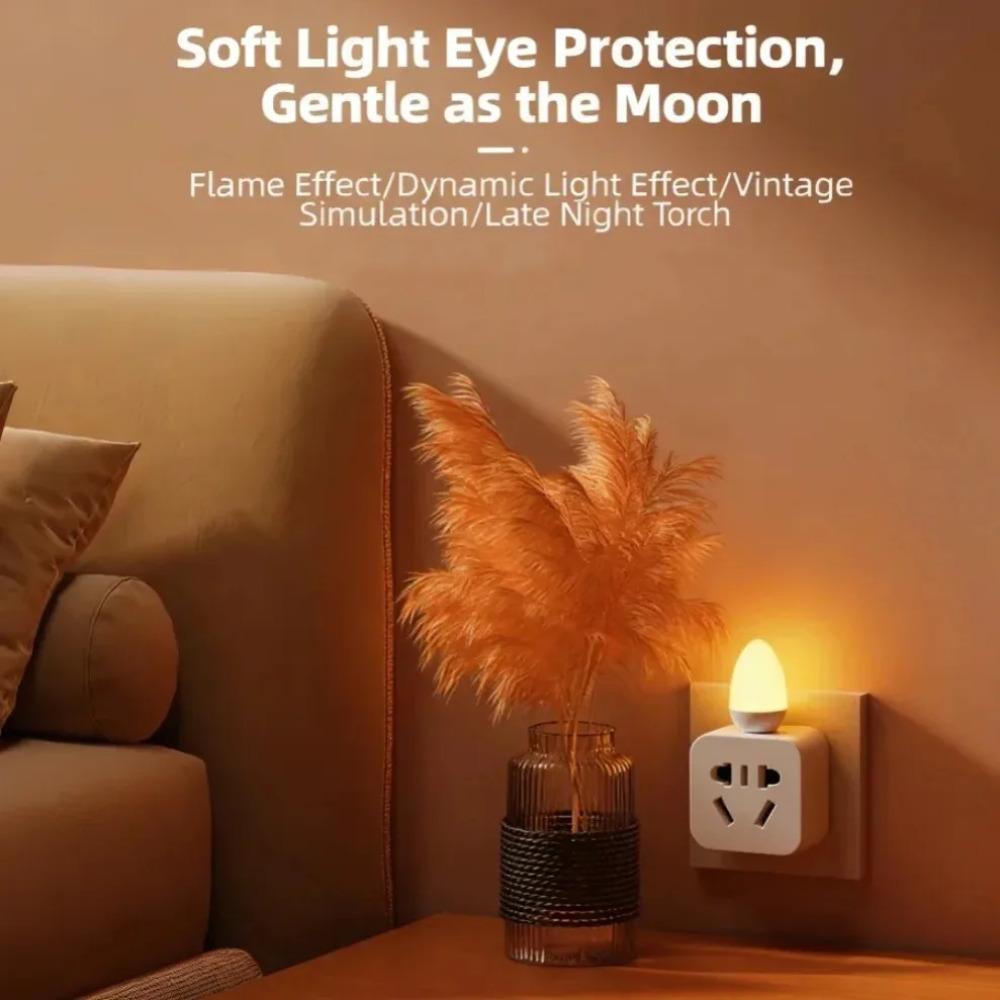 2Pcs 5V USB LED Dynamic Flame Flash Atmosphere Light Flame Flame Candle Lights Portable Book Lamp Camping Lighting Bedroom Decoration