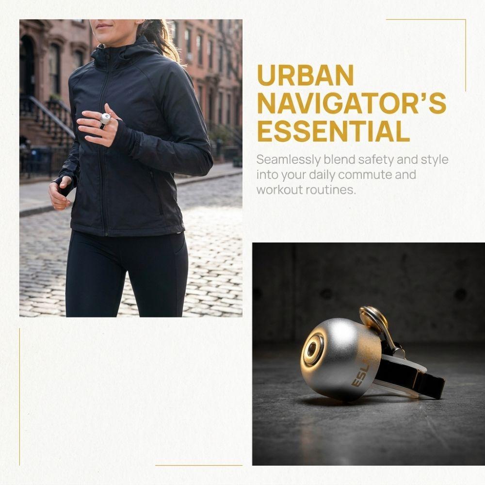 Handheld Wearable Running Bell Silicone Lining Bicycle Bell Portable Handheld Finger Bell