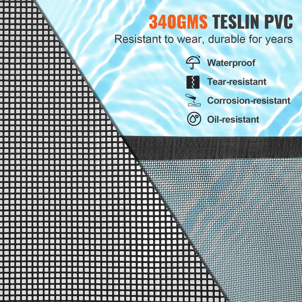 Pool Fence, 4 X 108 FT Pool Fences for Inground Pools, Removable Child Safety Pool Fencing, Easy DIY Installation Swimming Pool Fence, 340gms Teslin