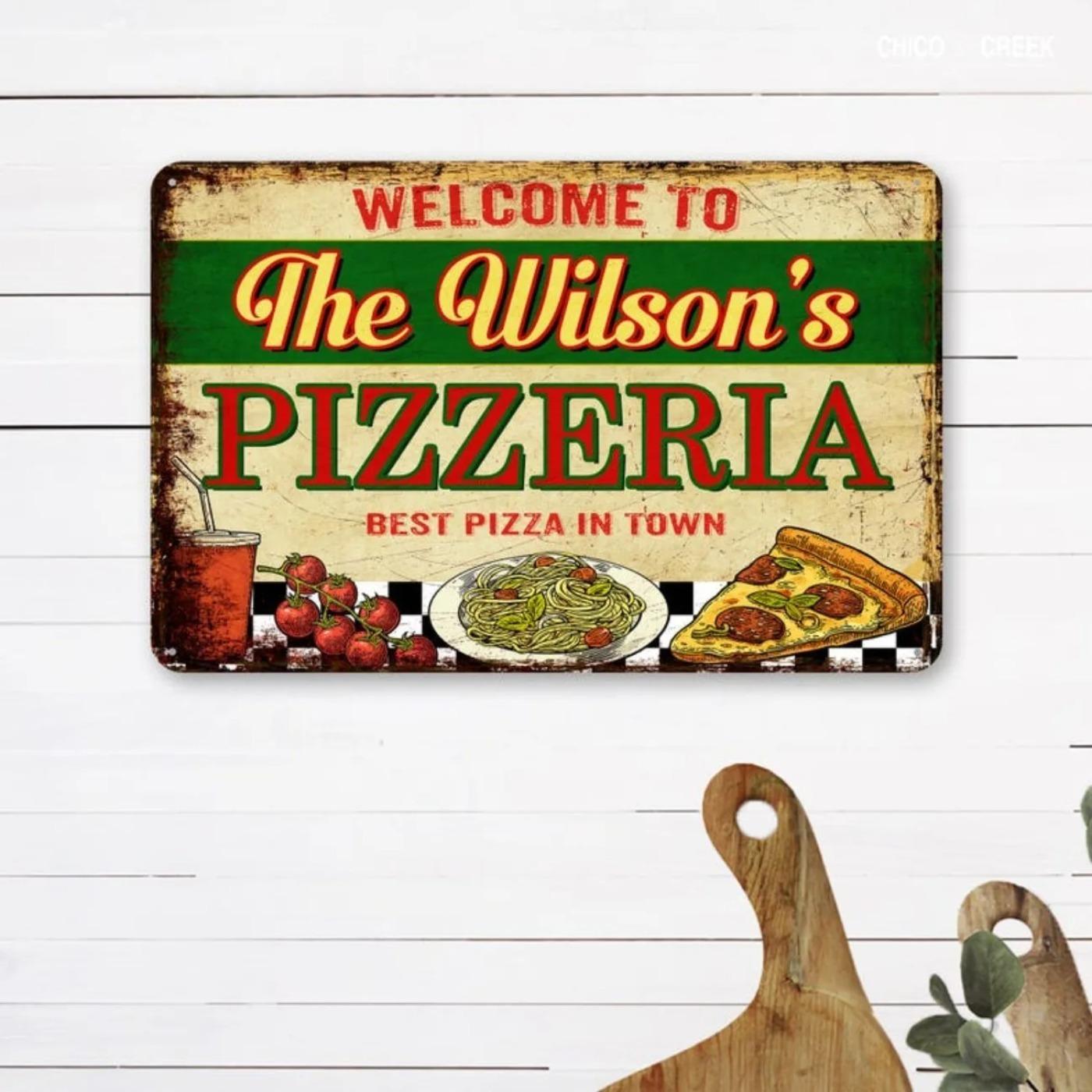 Personalized Custom Pizzeria Sign Kitchen  Italian Wall Decor Ideal Gift Decoration Only 20x30cm