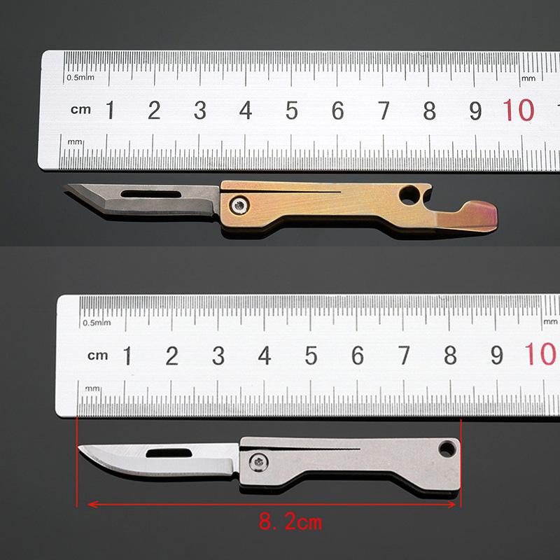 High Hardness Titanium Blade Mini Folding Knife Express Pocket Knives EDC Multipurpose Knife With Bottle Opener Screwdriver TooL
