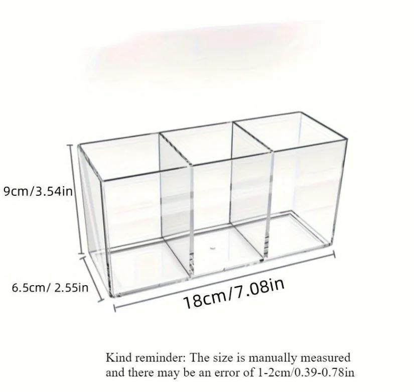 1pc Large Capacity Transparent Makeup Organizer - Countertop Cosmetic Storage for Lipstick,Brushes,Skincare Products,storage Box