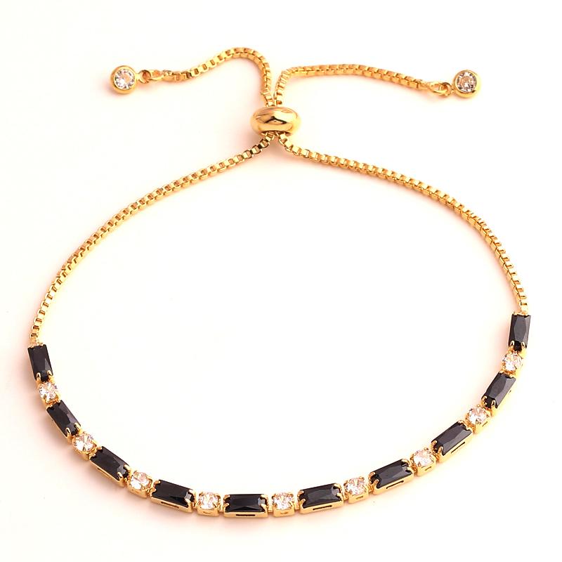 Luxury Rainbow Iced Out Zircon Tennis CZ Bracelet Women's Stretch Adjustable Bracelet Hippie Fashion Accessories Jewelry Gifts