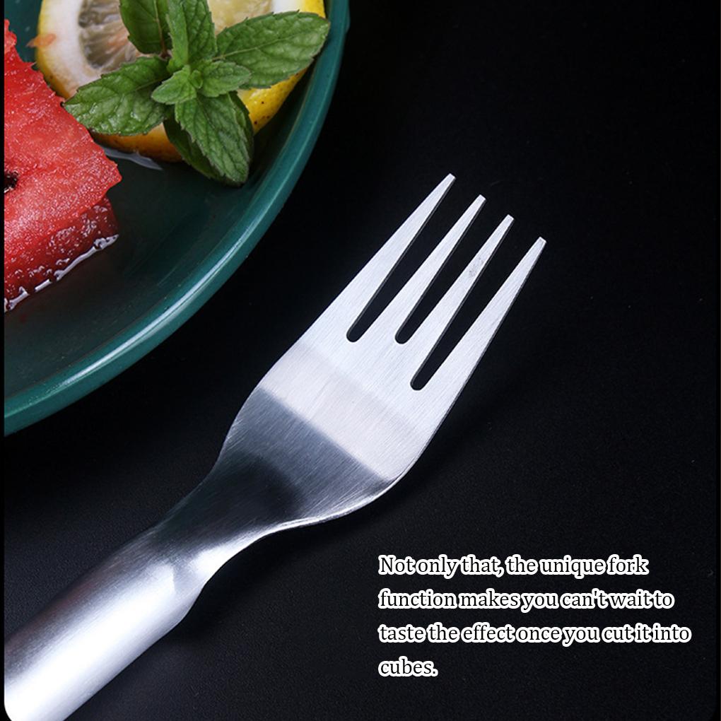 Stainless Steel Watermelon Slicer Portable Handheld Replacement Washable 2 In 1 Home Fruit Fork Slicing Tool Accessories