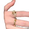 Maillard Serpentine Tiger'S Eye Alloy Ring, Women'S Unique Design Sense, Retro High Sense, Light Luxury, Live Index Finger Ring