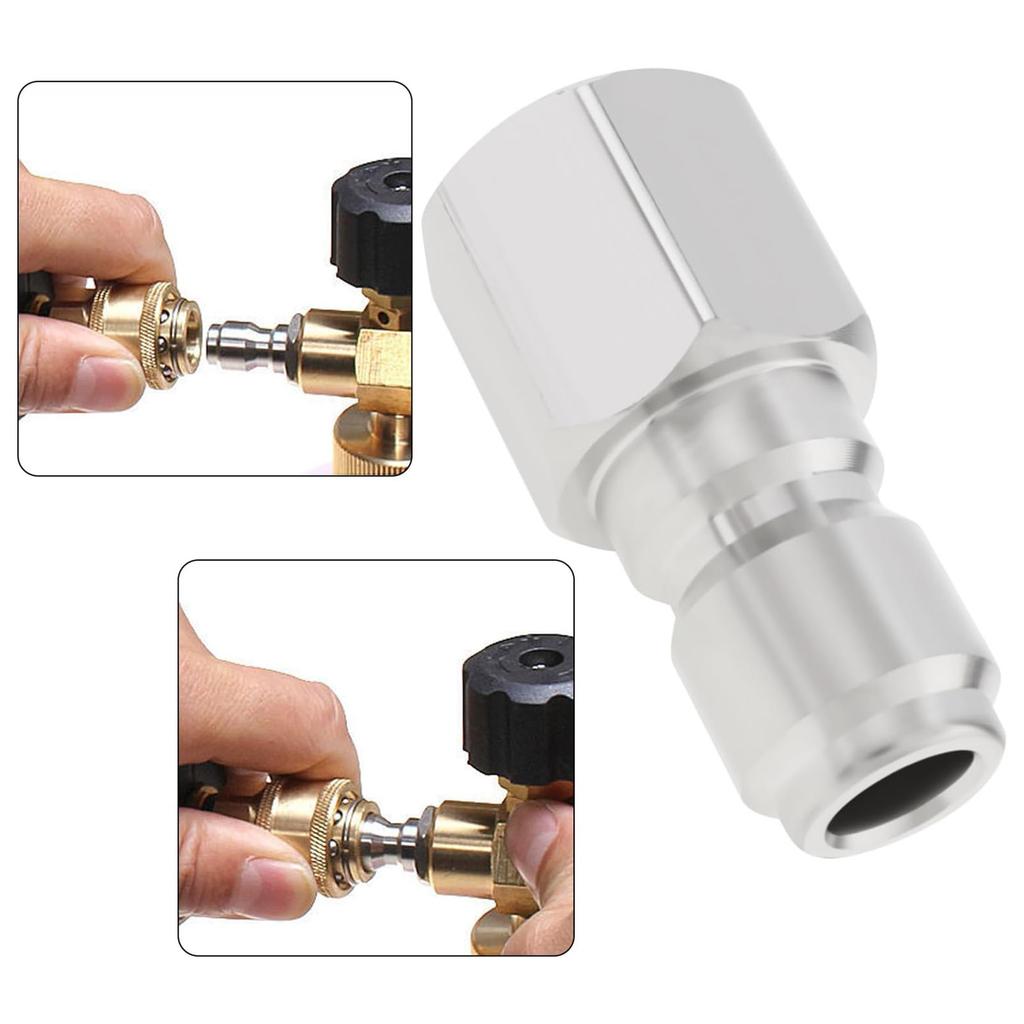 Pack Of 2 Steel Quick Connect Pressure Washer Couplers 3/8 Inch Female NPT Fitting Simple To Use for Cleaning Machines