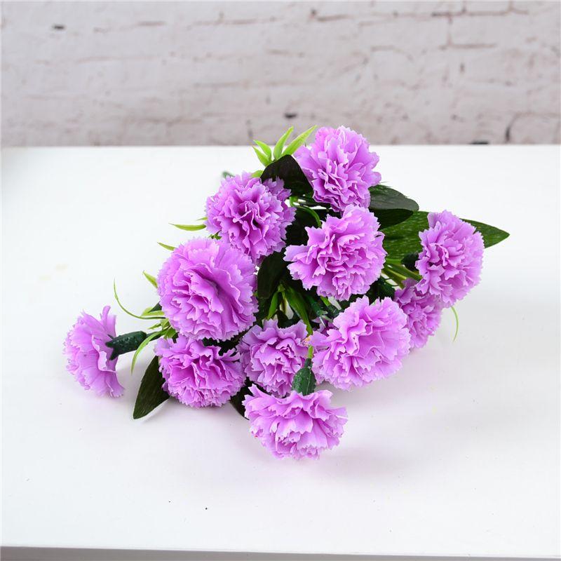 

Heads Artificial 12 Carnation Fake Silk Flower Bush Bouquet Home Decor Wedding светло-фиолетовый