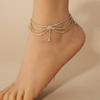 Shiny Heart-shaped Rhinestone Foot Ornaments, Adjustable Anklet, Crystal Double Heart-shaped Anklet